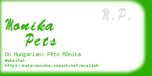 monika pets business card